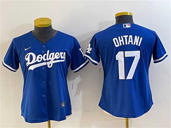 Womens Los Angeles Dodgers #17 Shohei Ohtani Blue Stitched Jersey(Run Small)